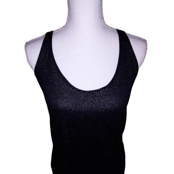 DECREE womens Black Shimmer Racer back Size L - Picture 3 of 10